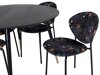 Eetkamerset Dallas 1186 (Bloemen patroon + Zwart)