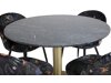 Eetkamerset Dallas 1219 (Bloemen patroon + Zwart)