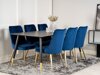 Eetkamerset Dallas 1256 (Blauw + Gouden)