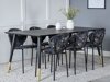 Eetkamerset Dallas 1260 (Bloemen patroon + Zwart)