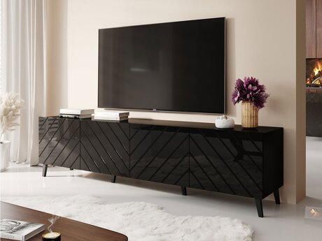 TV-alus Charlotte 145 (Must + Läikiv must)
