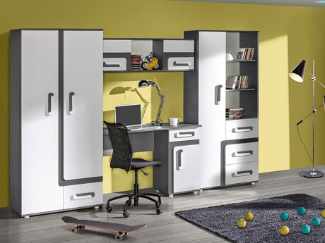 Børneværelsessæt Aviseve 108 (Antracit + Hvid)