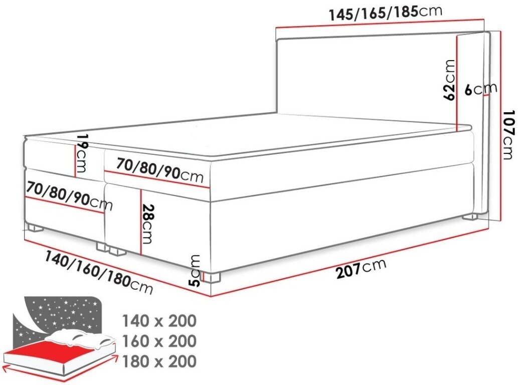 Boxspring Memphis 102 (Rico 03)
