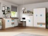 Meubelset Tolfere 107 (Licht eiken + Wit + Turquoise)