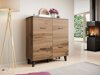 Dressoir Larfloi 105 (Wotan eik + Zwart)