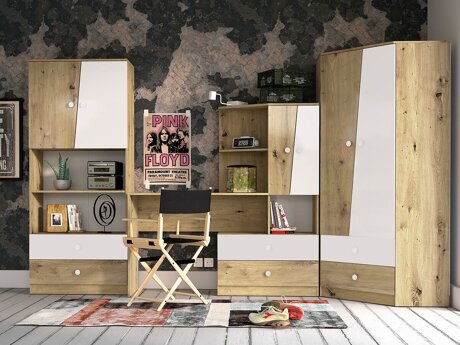 Møbelsæt Almira 116 (Artisan eg + Hvid)