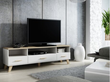TV-bord Larfloi 109 (Hvid + Sonoma eg)