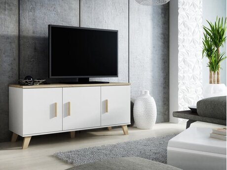 TV-meubel Larfloi 106 (Wit + Sonoma eik)
