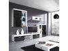 Wandkast Odebeli 101 (Wit + Glanzend zwart)