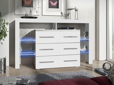 Ladekast Aestas I (Wit + Glanzend wit)