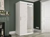 Kledingkast Hartford 258 (Mat wit + Wit marmer)