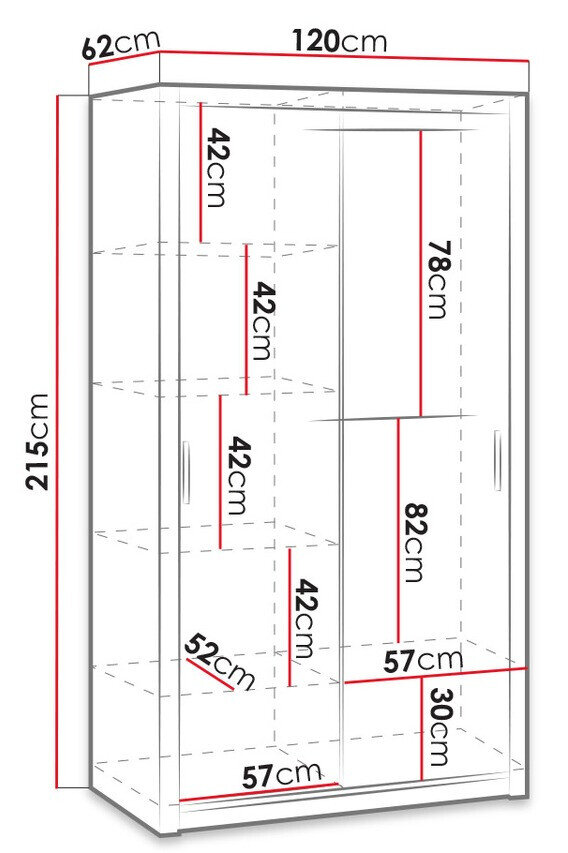 Kledingkast Catromi 104 (Klooster eik)