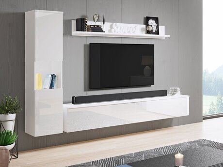 Woonkamerset Sarasota 130 (Wit + Glanzend wit)