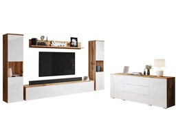 Woonkamerset Sarasota 133 (Wotan eik + Glanzend wit)