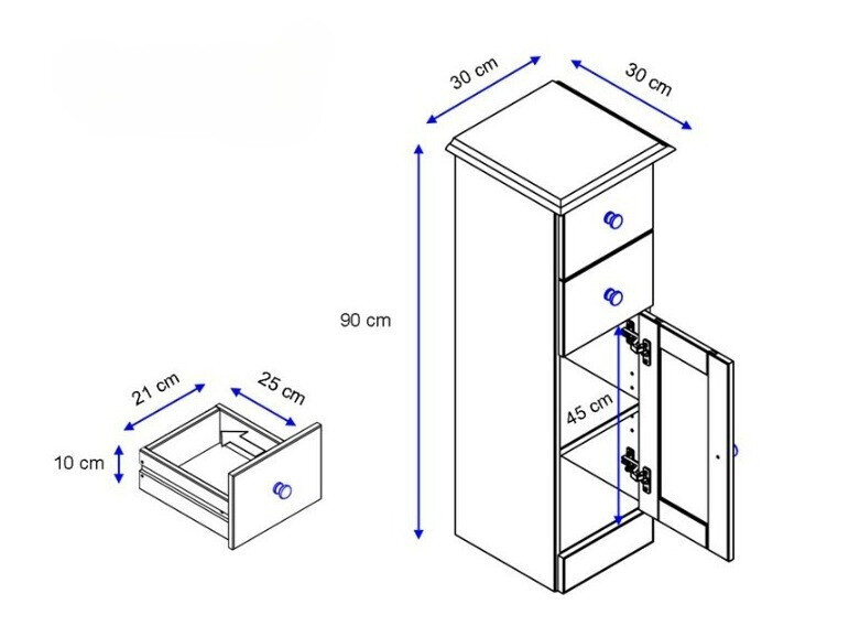 Stehender Badezimmerschrank Deletri 110 (Kiefernholzoptik)