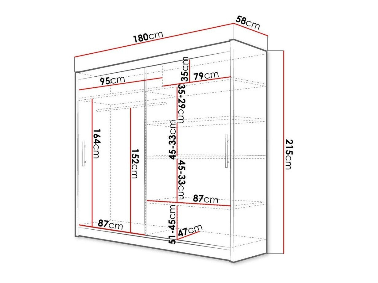 Garderobeskab Closico Pallor I (Sonoma eg)