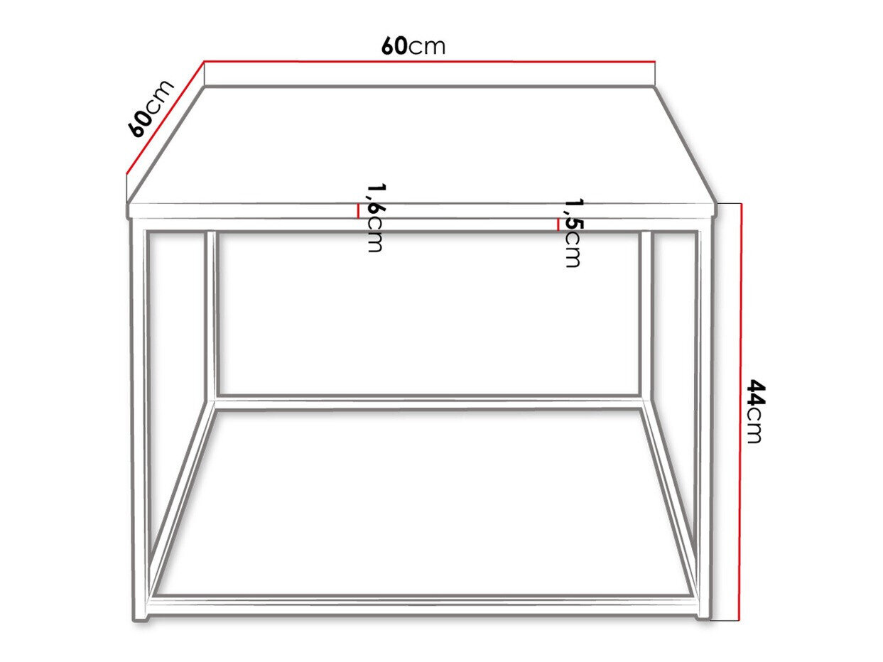 Sofabord Germantown 105 (Mat sort + Blank sort)