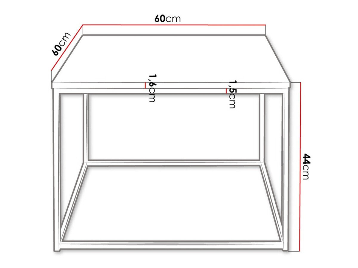 Table basse Germantown 105 (Noir mat + Blanc brillant)