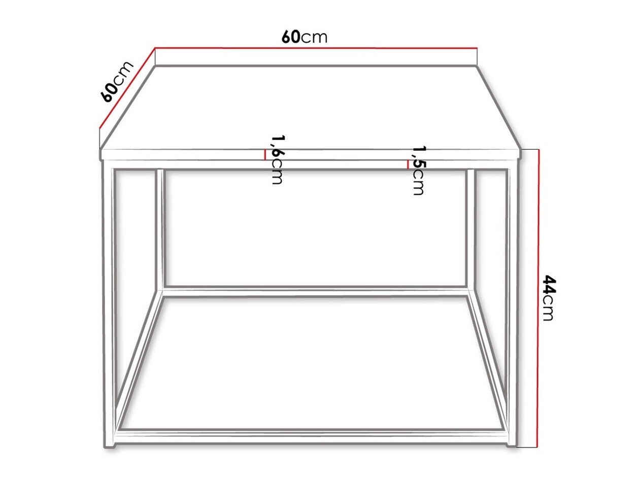 Table basse Germantown 105 (Noir mat + Chêne)