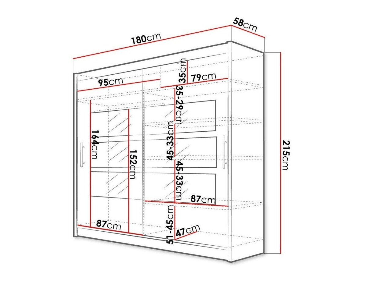 Garderobeskab Closico Pallor III (Sonoma eg)