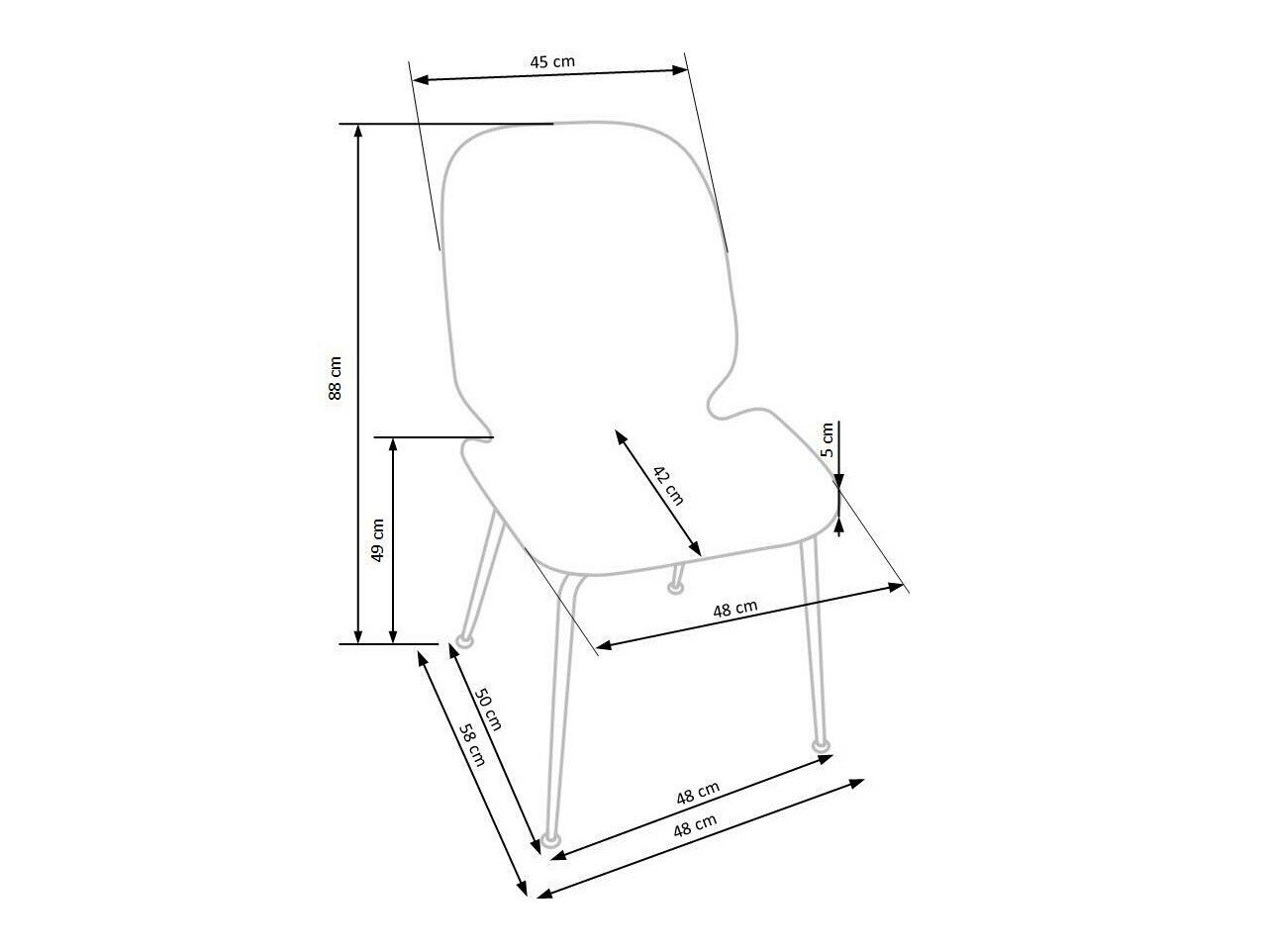 Stol Houston 900 (Grå + Gylden)