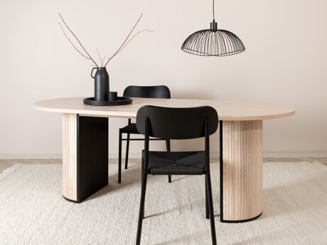 Tafel Dallas 1712 (Licht hout + Zwart)
