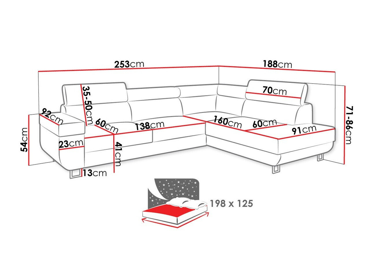 Hjørnesofa Comfivo Liberta (Manila 18 + Manila 16)