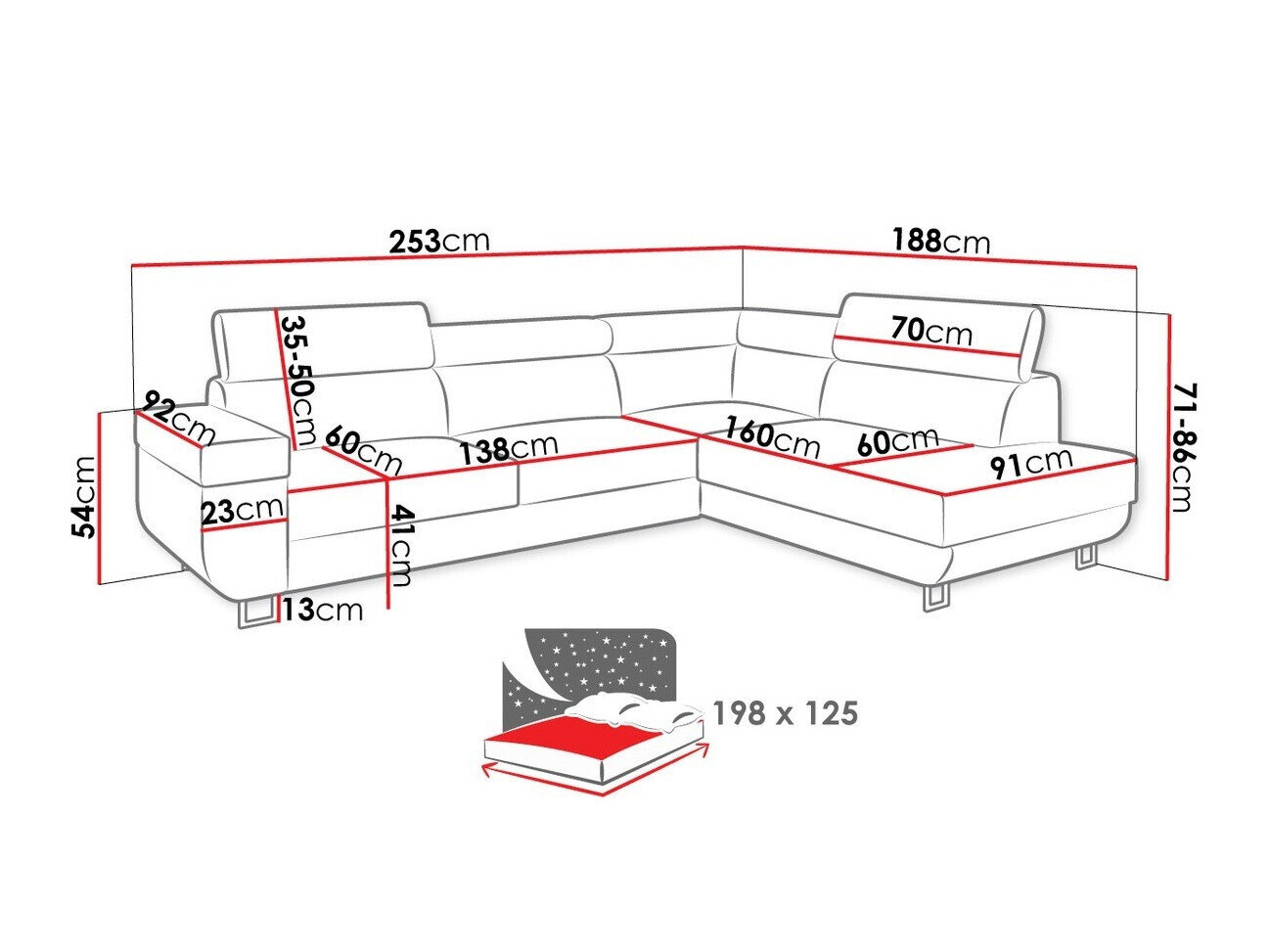 Hjørnesofa Comfivo 306 (Soft 017 + Lux 05)
