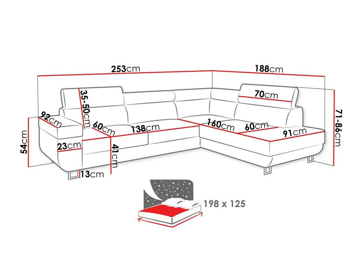 Hjørnesofa Comfivo Liberta (Lux 05 + Lux 06)
