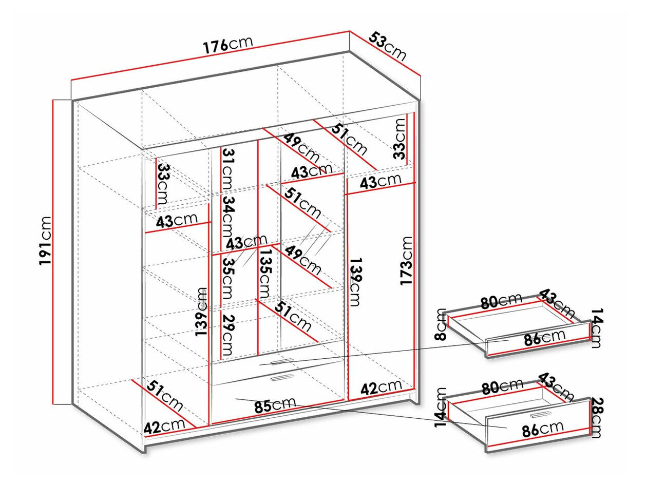 Garderobeskab Novduni 108 (Hvid)