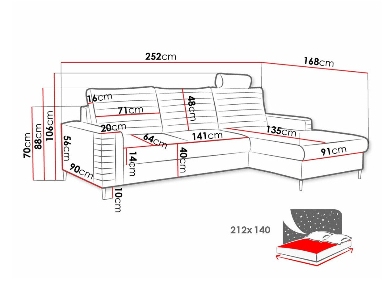 Hjørnesofa Comfivo 243 (Velluto 33)