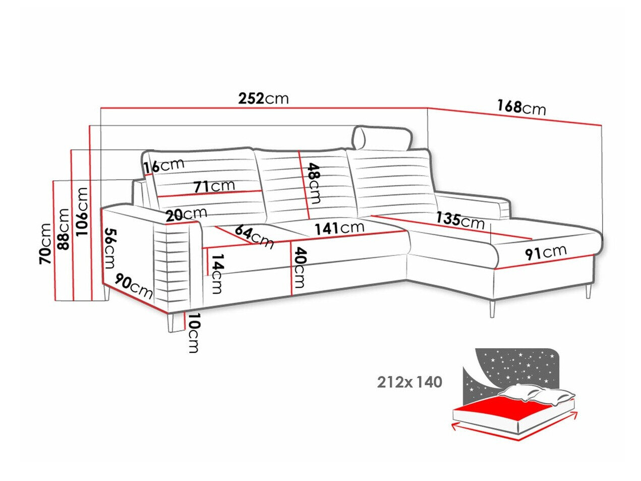 Hjørnesofa Comfivo Cumintudo (Velluto 08)