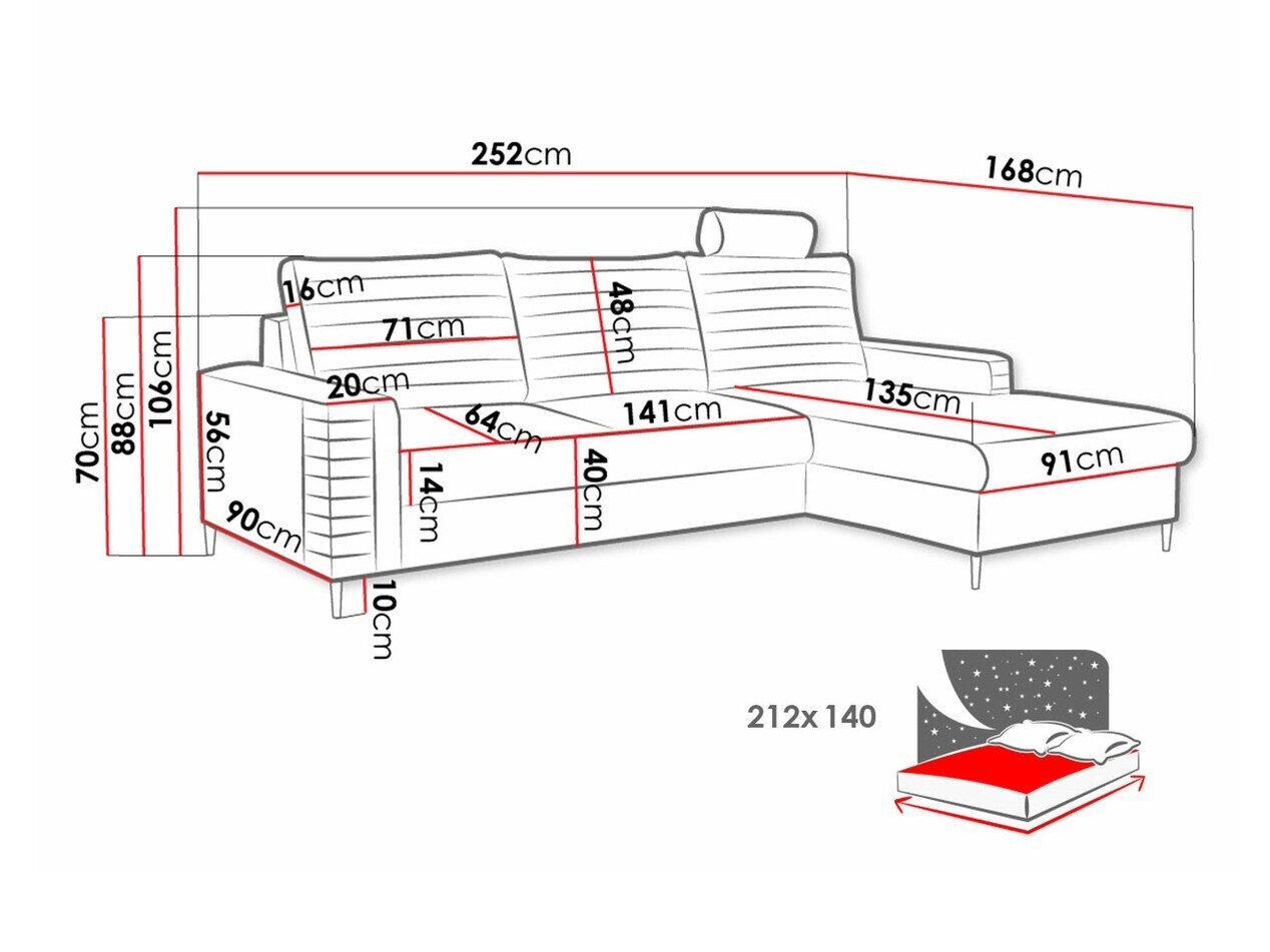 Hjørnesofa Comfivo Cumintudo (Velluto 25)