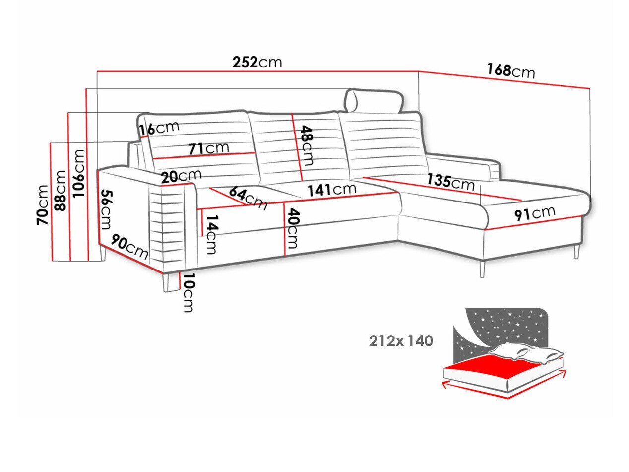 Hjørnesofa Comfivo Cumintudo (Velluto 33)