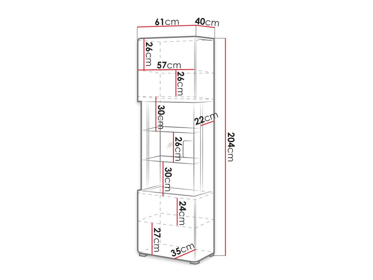 Reol Torsone 103 (Hvid + Glansfuld hvid + San remo eg)