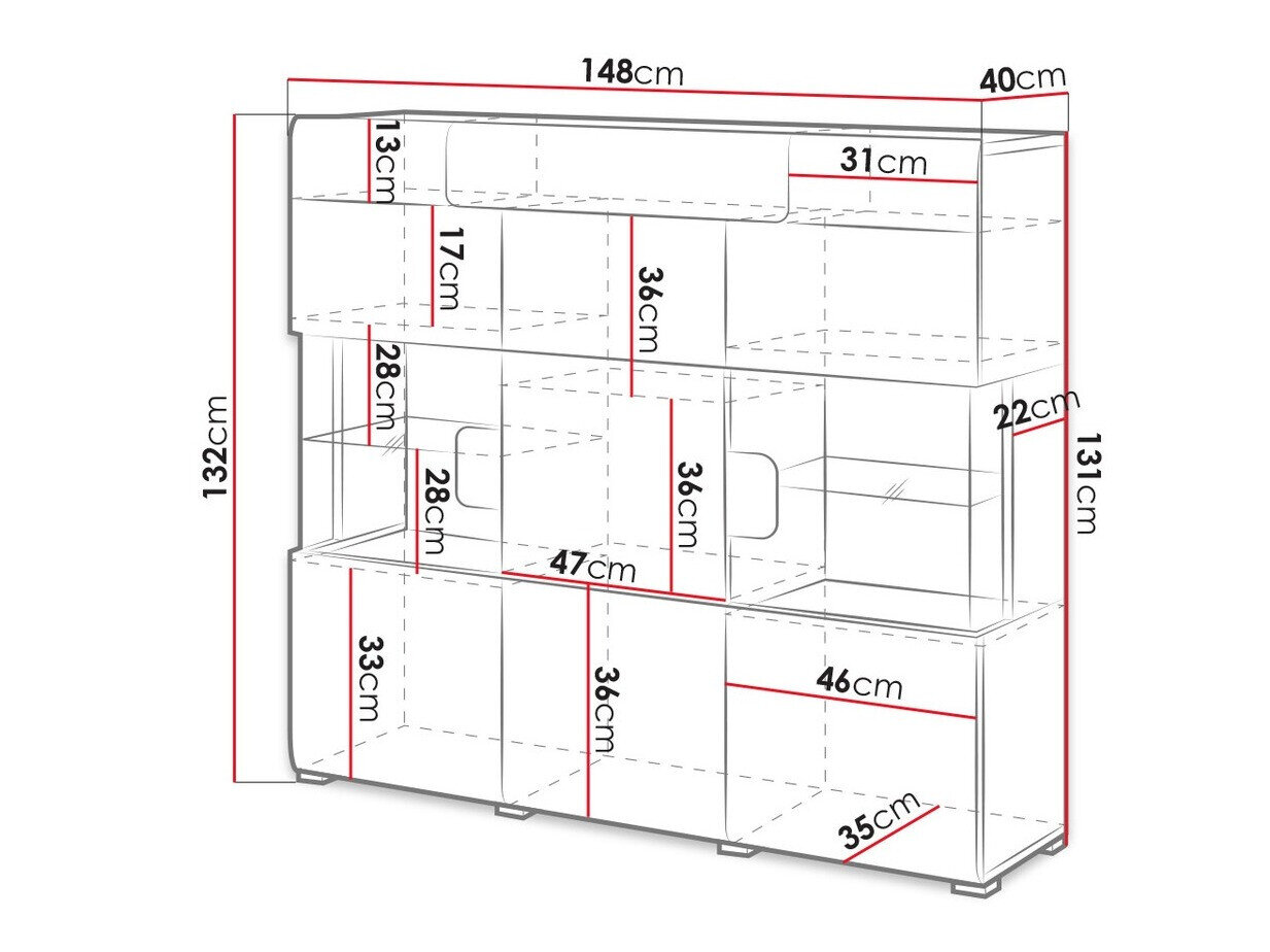 Skænk Torsone 100 (Antracit + Gloss antracit + Grandson eg)