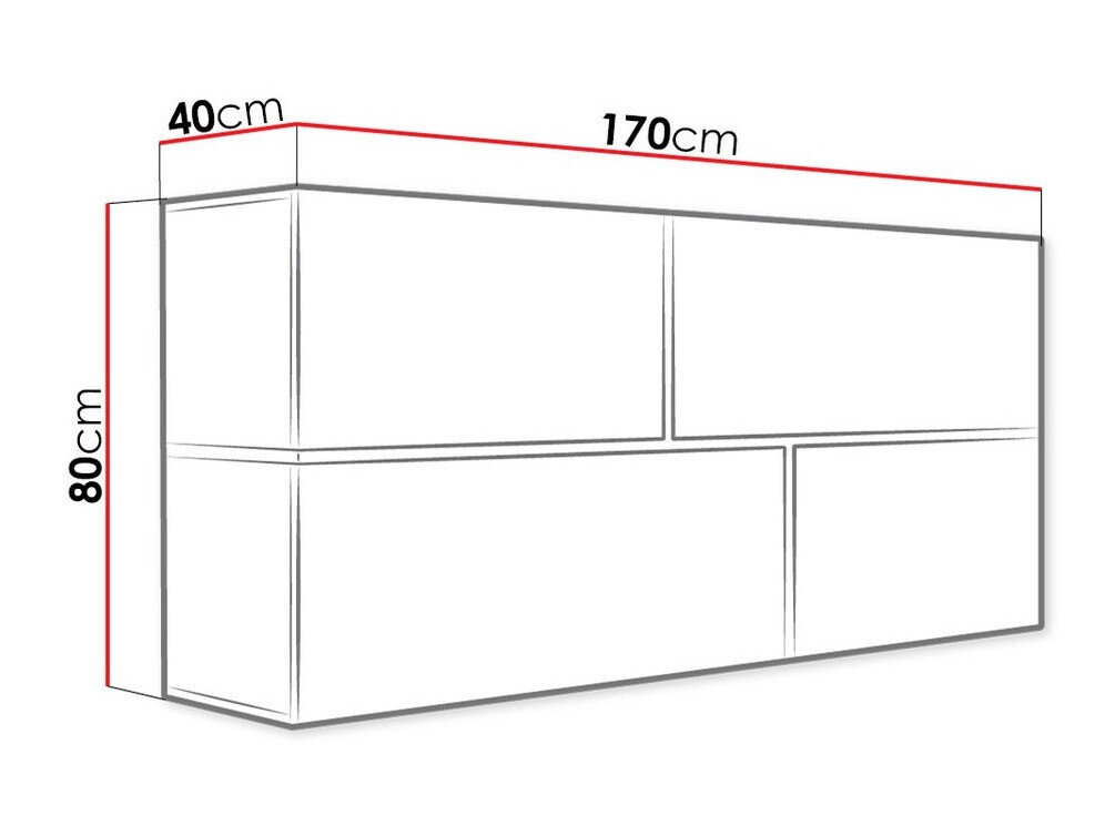 Vægskab Charlotte 100 (Hvid + Glansfuld hvid + Sonoma eg)