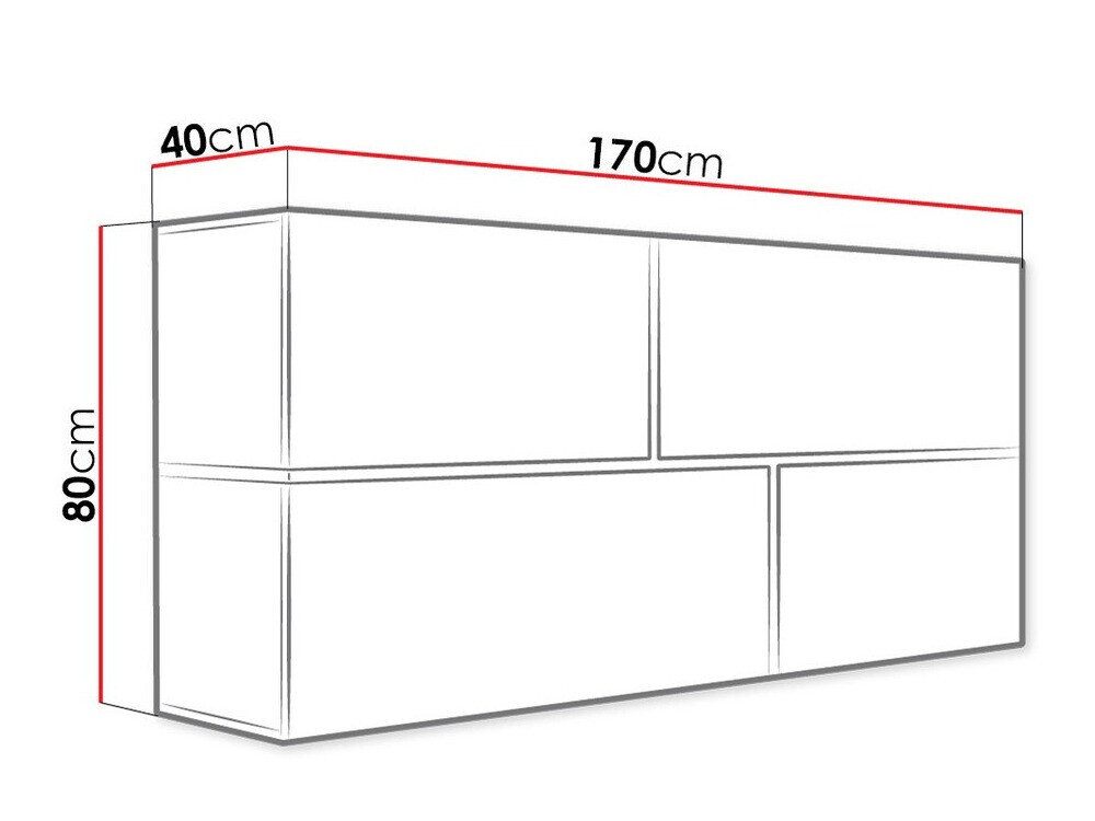 Vægskab Charlotte 100 (Sort + Blank sort + Hvid)