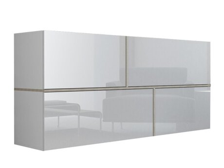 Wandkast Charlotte 100 (Wit + Glanzend wit + Sonoma eik)