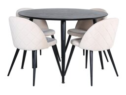 Eetkamerset Dallas 2545 (Crème + Zwart)