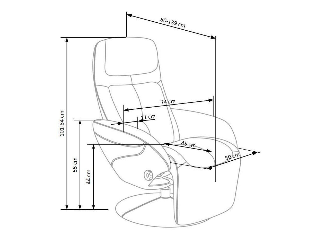 Relaxfauteuil Houston 492 (Grijs)
