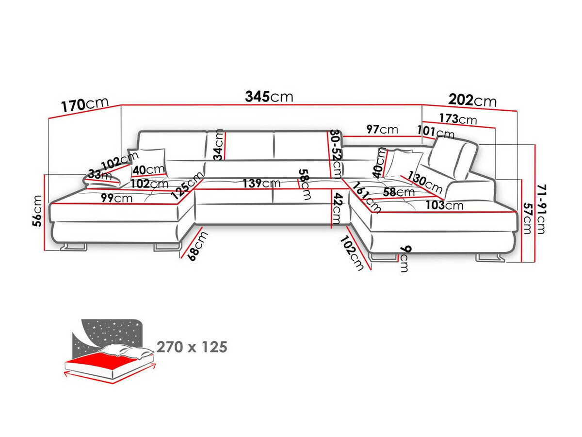 Hjørnesofa Comfivo 190 (Matana 19 + Matana 17)