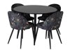 Stoel Dallas 153 (Bloemen patroon + Zwart)