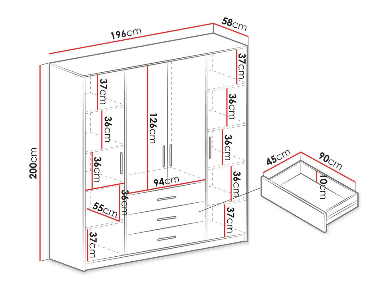 Garderobeskab Rosa I (Grøn)