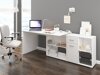 Hjørneskrivebord Gilroy 113 (Hvid + Glansfuld hvid)