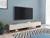 Meuble TV Sarasota 119 (Chêne wotan + Blanc brillant)