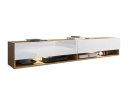 TV-meubel Sarasota 119 (Wotan eik + Glanzend wit)