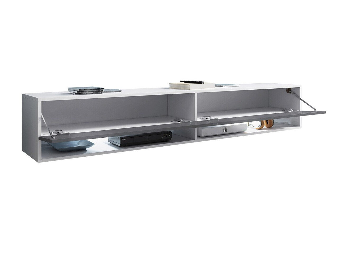 TV-meubel Sarasota 119 (Wotan eik + Glanzend wit)