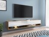 TV-meubel Sarasota 119 (Wotan eik + Glanzend wit)