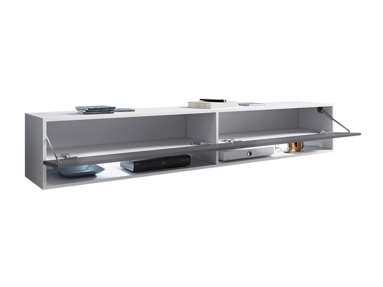 TV-meubel Sarasota 119 (Wotan eik + Glanzend wit)